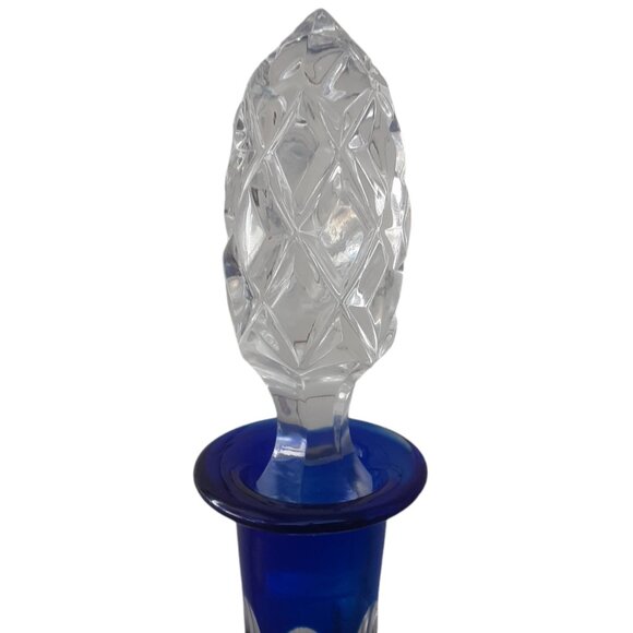 Bavarian Genuine Lead Crystal Cobalt Blue Decanter w/ stopper. West Germany - Picture 2 of 8